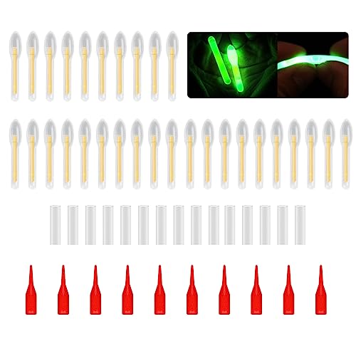 ASYWISH 50Pcs Fishing Glow Stick Bright Green Fluorescent Light Rod Tip Glow Sticks Night Fishing Light Sticks Fishing Supplies Fishing Glow Stick Accessory Light Stick for Fishing