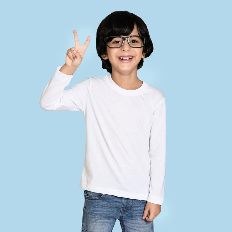 Image of Nusyl Boys Solid Cotton Blend Tshirts - Soft & Comfortable Full-Sleeves T-Shirts | Casual Wear for Kids & Teen Boys | Full Sleeves T-Shirts |- NUBCTSF001-PO2-1
