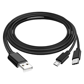Cabo de carregamento micro USB C compatível com Echo Buds 2, Raycon E25 Pro/E50 E55, EarFun Air Pro/EarFun Free Pro, Sabbat E12 Ultra, TOZO T12 NC9 Cabo de carregamento para fones de ouvido sem fio