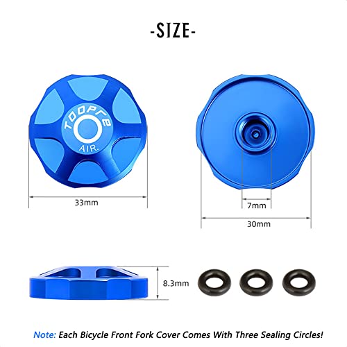 Aleoed Bicycle Front Fork Cap Suspension Cover Aluminum Alloy Air Gas Shoulder Cover Valve Protector Parts For Mountain Bike Road Bike Mtb(Blue) #TOP4