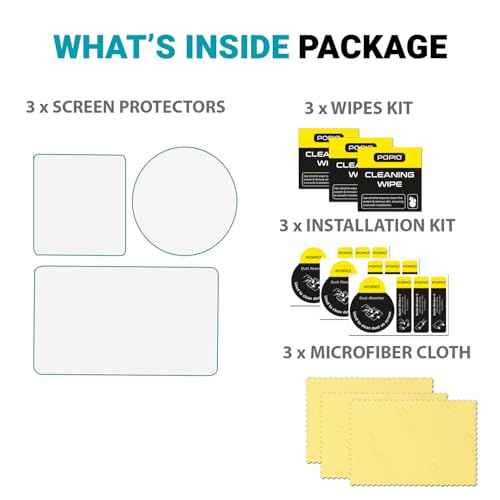 Image of POPIO Military-Grade Gorilla Tempered Glass for DJI Osmo Action 6 Action Camera (Transparent) Edge To Edge Full Screen Coverage With Installation Kit, Complete Set Of 3 Glass