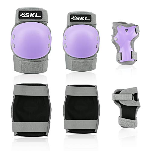 SKL Knee Pads for Kids, Elbow and Knee Pads Kids 6-13, Toddler 3 in 1 Protective Gear Set with Wrist Guards, Adjustable Strap for Skating Scooter Bike Riding Skateboard Cycling Rollerblading