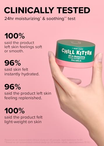 I Dew Care MBX Heartleaf Face Cream - Chill Kitten | Moisturizer With Moringa Seed, Prickly Pear, Heartleaf Extract, 24 Hour Moisturizer, Aloe Vera Gel, Cactus Oil-Free thumb #4