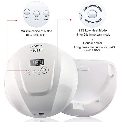 UV Led Nail Lamp 72W Gel Nail Light Curing Lamp Nail Dryer UV Light for Gel Nails with 4 Timer Setting,Sensor Gel Manicure Kit of 10Pcs