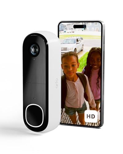 Arlo Sonnette HD, Sonnette de Surveillance WiFi Exterieure Sans Fil, Autonomie de 6 mois, Capteur de...