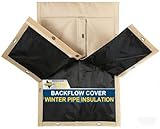 Cholila Cover Backflow Preventer Pipe Insulation Cover (5°F) -24' W x 36' H - Water Well Pump Cover, 7-Layer Thick Fabric for Winter Pipe Freeze Protection, Outdoor Sprinkler Valve Cover, Khaki