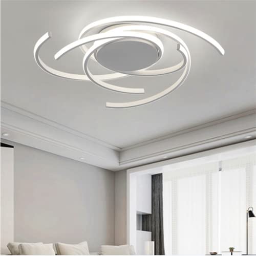 Lampe de plafond LED moderne salon lustre dimmable fleur acrylique blanc - 2