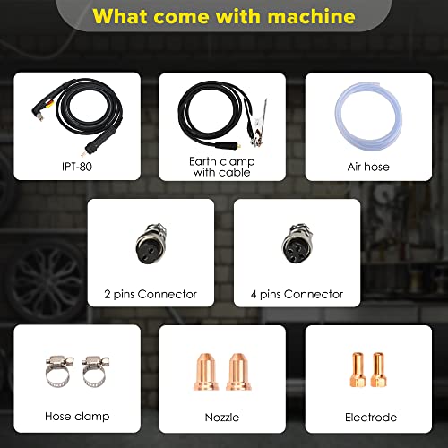 Hynade Cnc Blow Back Digital Air Plasma Cutter, Non-Hf Pilot Arc Non-Touch Plasma Cutting Machine, Thc Torch Height Control Enabled (Cut80Np) #TOP5