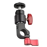 CAMVATE 15mm Rod Clamp & Ball Head Mount Adapter with 1/4