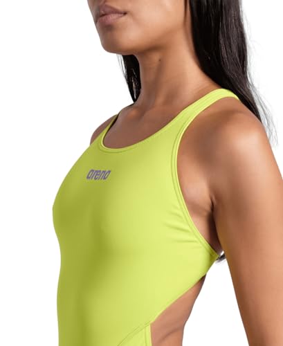 Image of Arena Womens Solid Team Swimsuit Swim Tech Back MaxLife Open Back Bathing Suit Athletic Swimwear