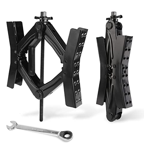 Pr1Me Rv Camper Chocks Wheel X Stabilizer For Travel Trailers, Wheel Chock Scissor 2 Sets Tire Locking Chocks, Rv Tire Movement Preventer With Non-Slip Grip Holes, With Wrench, Fits 3.5" To 12" #TOP6