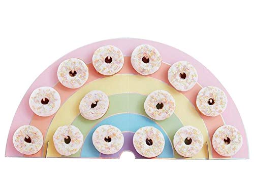 Ginger Ray Rainbow Kids Party Donut/Doughnut Wall Alternative Birthday Cake Stand Hold 14, One Size - Thumbnail 4