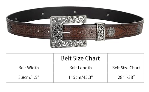 Women's-Cowgirl-Belts Fashion Floral Country-Belts Waistband with Pin Buckle for Jeans Pants2