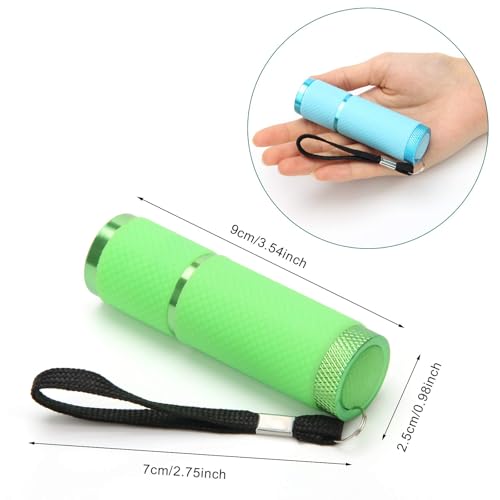 image for AHIER 9 LED Glow in Dark Flashlights, 4 Pack Rubber Coated Small Flash
