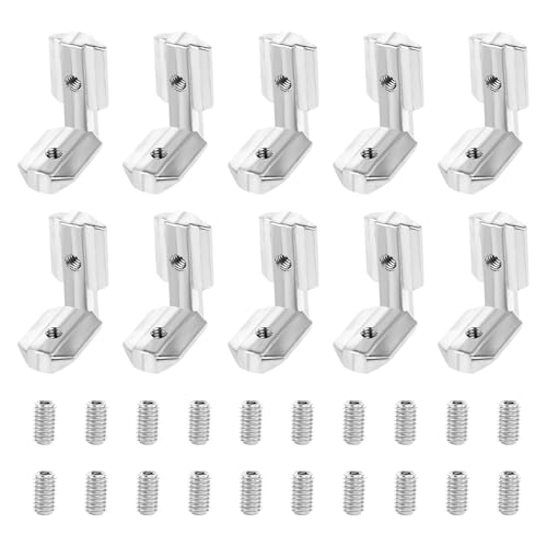 T-Nut Innenwinkel 10 Stück Innenwinkel Winkelverbinder 4040 Nut 8 M6 T-Nut Innenwinkel 90° L-Form Inneneckverbinder Eckverbinder mit Schrauben Außenwinke