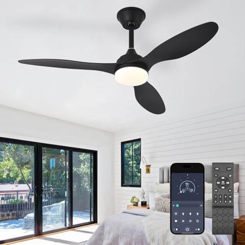 MuyuTc Ceiling Fan with Lights and Remote: 42" Black Quiet Dimmable Fan by MuyuTc - Used condition - CA$86.47