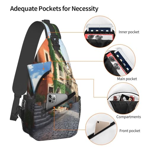 Bolso cruzado tipo sling para hombres y mujeres negro miniatura 4