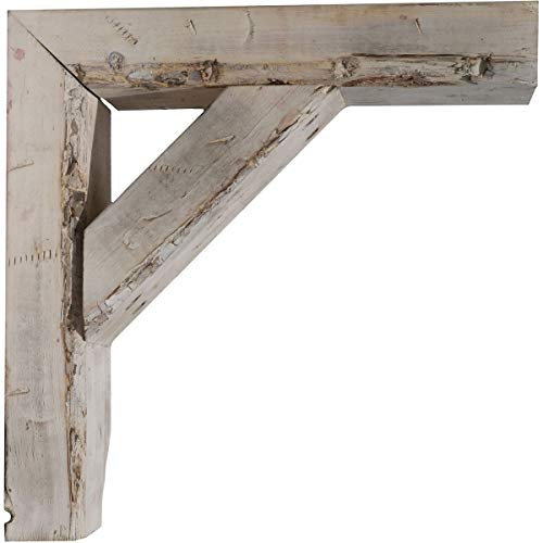 Ekena Millwork Bktb03X10X10Trwh-Case-2 Vintage Farmhouse Bracket, Barnwood Decor Collection, 3 1/2"W X 10"D X 10"H, Chalk Dust White, 2 Pack #TOP2
