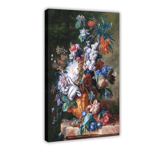 Bouquet de fleurs Jan Van Huysum toile pour habiller un mur vide facilement