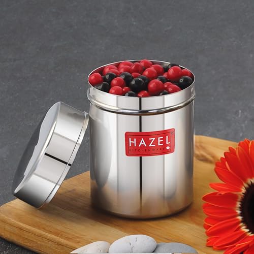 Image of HAZEL Stainless Steel Container | Kitchen Air Tight Storage Dabba Container, 200 ML,Silver