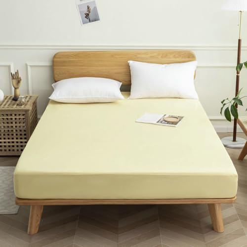 Drap housse matelas imperméable contre les taches lit 200x220 beige - 2
