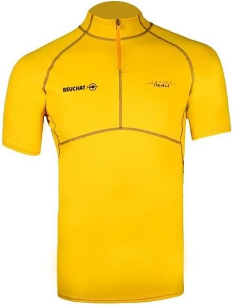 Beuchat Atoll T-Shirt with UV Protection Filter UPF 50+, Men Rashguard, Yellow, XS