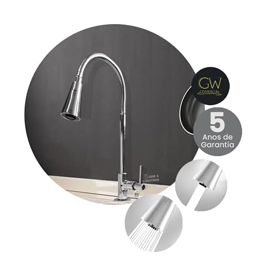 Torneira Gourmet Para Pia Cozinha Mesa Bancada Cone 2 Jatos