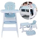 Stabil und standfest Daliya® Multihok Baby & Kinder Hochstuhl Multifunktion - Mal und Spieltisch mit Stauraum - Esstisch mit extra Tablet Kinderstuhl Kindertisch Babystuhl Kinderhochstuhl (Blau)