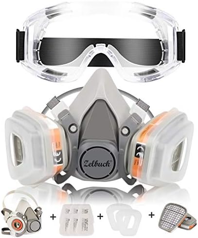 Zelbuck Dustproof Face Cover Professional Reusable Half Facepiece Cover Against Dust, Organic Gas/Vapors, Pollen and Chemicals Perfect for Painters and DIY Projects