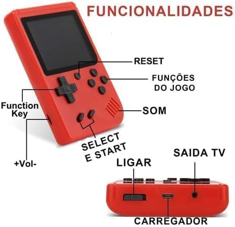 MINI GAME Portátil 400 Jogos Sup Clássicos Portátil Sup Retrô Com 400 Jogos Na Memória com Conector