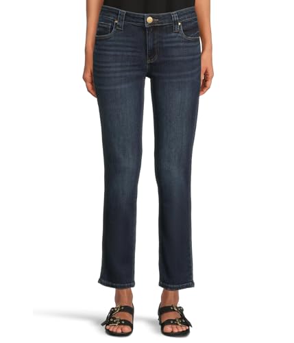 KUT from the Kloth Women's Petite Stevie Mid Rise Straight Leg 5 Pkt