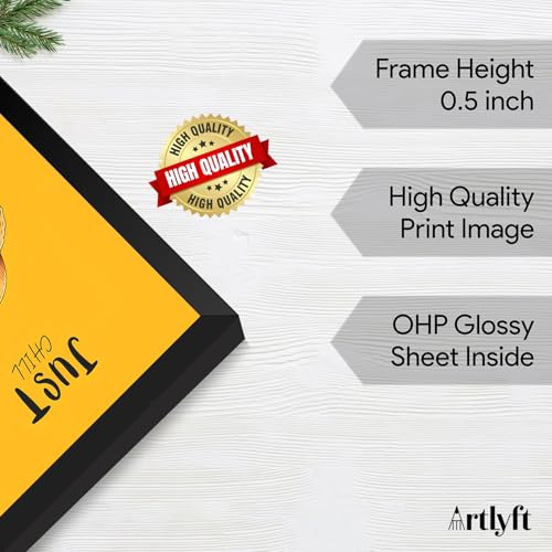 Image of ArtLyft Demon Slayer Anime Wall Frame A4 | Rengoku Quote Poster Frame | Motivational tanjiro - renguko Wall Art | Otaku Room Decor | Anim Lover Gift (Just Chill)