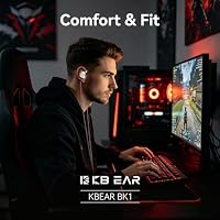 KB EAR IEM BK1, kabelgebundene Gaming-Ohrhörer, 1DD, HiFi-Kopfhörer mit abnehmbarem 2-Pin-C-Kabel für Gamer/Musiker (Weiß, 3,5 ohne Mikrofon) – Ansicht 6