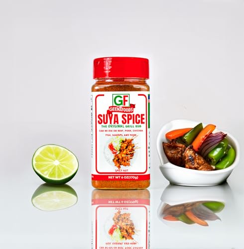 Geenafoods Suya pepper, African( Nigerian & Ghanaian)-Inspired Seasoning pepper Blend for Beef and Steak Grilling . HerbMix with a Unique Spicy Sweet Flavor for seasoning your Chicken , Meat, BBQ, Soups, Stews and More.