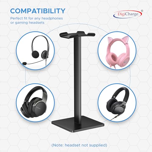 Digicharge Headphone Stand, Universal Gaming Headset Holder for SteelSeries JBL, Sony, Logitech, Desktop Mount for Over-Ear - Image 2