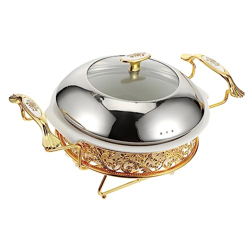 CIYODO 1 Conjunto De Fogão De Buffet Recipientes De Aço Inoxidável Com Tampas Descartáveis ​​Bandeja
