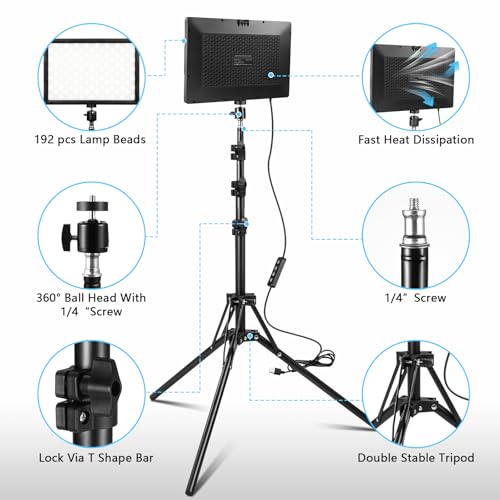 Lumière Photo et Vidéo LED Multimédia Dimmable avec Trépied de Table USB - 5