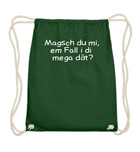 Sac de gym en coton vert foncé 37cm-46cm sac à dos léger avec cordons de serrage