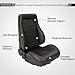 Universal Racing Seats Bucket Seats Reclinable Car Seats Adjustable Sport Seats PU Leather with Sliders 2 pcs (Black, 29.3