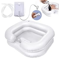 TYBYBB Haarwaschbecken für Bettlägerige, Aufblasbares Haarwaschbecken mit 1M Ablaufschlauch, Haare waschen im Bett Mit Duschkopf und Wassersack, für Schwangere Verletzte Behinderte Senioren