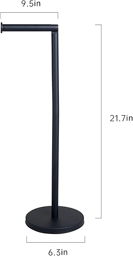 Miniatura 4 de Soporte de papel higiénico de pie de acero inoxidable, soporte para rollo de papel higiénico, soporte de piso para baño, color negro