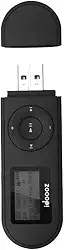 Leitor de MP3, leitor de MP3 USB com rádio FM, gravador de voz, idoooz U2 8 GB, suporte de um botão para gravação (preto)
