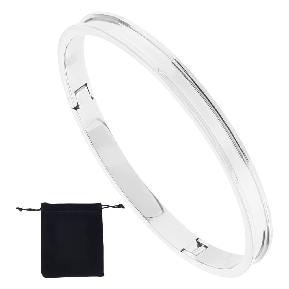 Bracelet vide à incrustation cuir acier inoxydable anti-ternissement UNICRAFTALE - 8