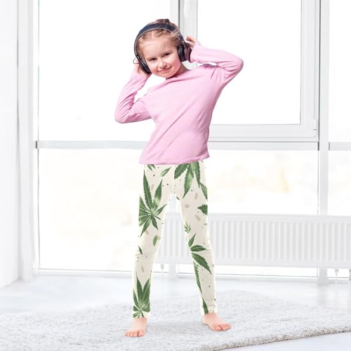 Bolaz Toddler Girls Leggings Printed Yoga Pants Leggings Artistic Neutral Leaves for Kids4