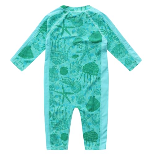 Baby Swimsuit UPF 50+ Sun Protection One Piece Zipper Beach Swimwear for Little Boys Girls Toddler2