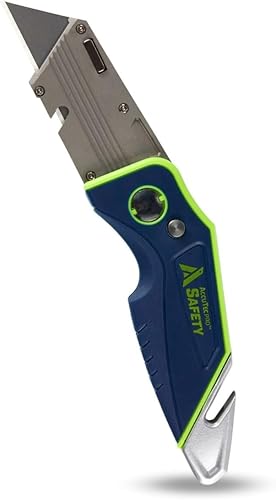 Safety F2 Cuchillo plegable con cortador de cable externo para profesionales, duradero, ligero y fácil de desplegar con acción de giro con una sola