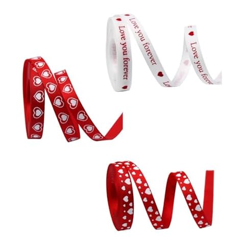 3 PCS Valentines Day Heart Ribbons Cover