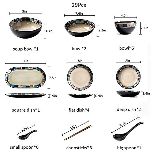 Service de table en porcelaine – Assiettes et bols élégants en céramique pour les repas de famille et les réunions en plein air