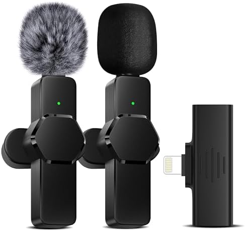 Amazon.com: HMKCH Wireless Lavalier Microphone for iPhone iPad, Plug ...