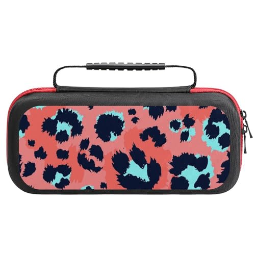 Switch ケース 豹柄 ヒョウ柄 (3) スイッチ ケース Switch ゲーム機保護ケース スイッチ収納バッグ 薄型 防塵 防汚 耐衝撃 保護カバー ゲーム機収納袋 大容量 カード20点収納可 収納バッグ 収納ポーチ 互換性がある EVA素材 全面保